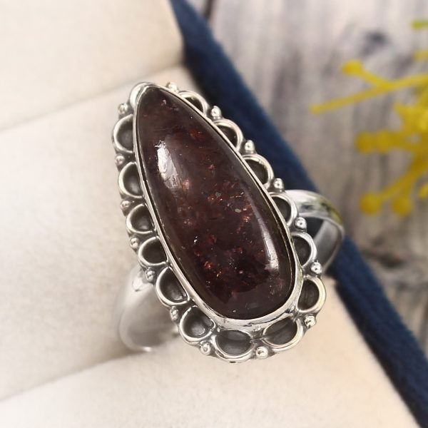 Iolite Sunstone Size US 11 925 Sterling Silver Ring (REXT44-120)