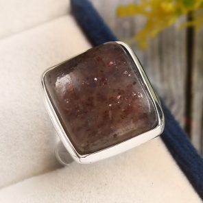 Iolite Sunstone Size US 7 925 Sterling Silver Ring (REXT44-139)