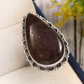 Iolite Sunstone Size US 11 925 Sterling Silver Ring (REXT44-121)