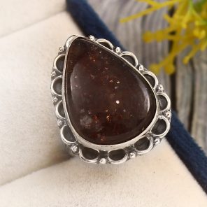 Iolite Sunstone Size US 5 925 Sterling Silver Ring (REXT44-100)