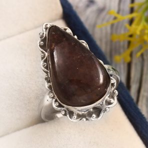 Iolite Sunstone Size US 11 925 Sterling Silver Ring (REXT44-122)