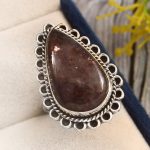 Iolite Sunstone Size US 8 925 Sterling Silver Ring (REXT44-110)