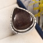 Iolite Sunstone Size US 8 925 Sterling Silver Ring (REXT44-130)