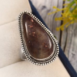 Iolite Sunstone Size US 11 925 Sterling Silver Ring (REXT44-124)