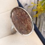 Iolite Sunstone Size US 12 925 Sterling Silver Ring (REXT44-147)