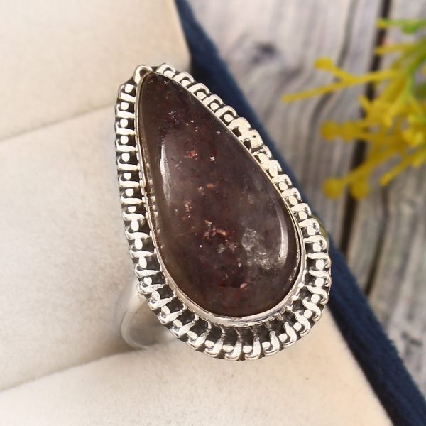 Iolite Sunstone Size US 11 925 Sterling Silver Ring (REXT44-125)