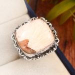 Pink Scolecite Size US 12 925 Sterling Silver Ring (REXT44-160)
