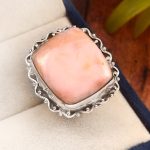 Pink Opal Size US 8 925 Sterling Silver Ring (REXT44-157)