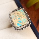 Sea Sediment Jasper Size US 5 925 Sterling Silver Ring (REXT44-162)