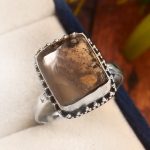 Brazilian Tiger Dendritic Size US 12 925 Sterling Silver Ring (REXT44-169)
