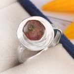 Watermelon Tourmaline Size US 6 925 Sterling Silver Ring (REXT24-50)