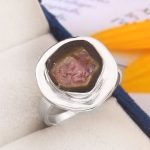 Watermelon Tourmaline Size US 10 925 Sterling Silver Ring (REXT24-67)
