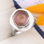 Watermelon Tourmaline Size US 10 925 Sterling Silver Ring (REXT24-66)
