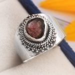 Watermelon Tourmaline Size US 7 925 Sterling Silver Ring (REXT24-26)