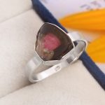 Watermelon Tourmaline Size US 11 925 Sterling Silver Ring (REXT24-92)