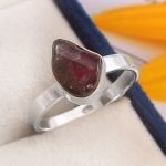 Watermelon Tourmaline Size US 9 925 Sterling Silver Ring (REXT24-87)