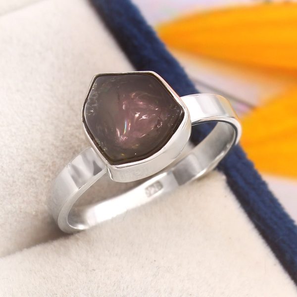 Watermelon Tourmaline Size US 9 925 Sterling Silver Ring (REXT24-85)