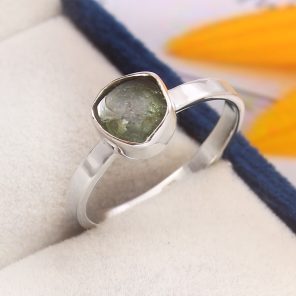 Watermelon Tourmaline Size US 8 925 Sterling Silver Ring (REXT24-84)