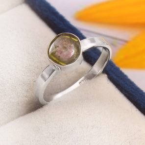 Watermelon Tourmaline Size US 6 925 Sterling Silver Ring (REXT24-77)