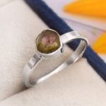 Watermelon Tourmaline Size US 7 925 Sterling Silver Ring (REXT24-80)