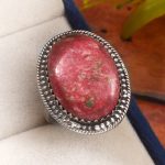 Thulite Size US 8 925 Sterling Silver Ring (REXT47-141)