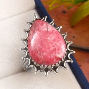 Thulite Size US 11 925 Sterling Silver Ring (REXT47-156)