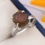 Watermelon Tourmaline Size US 6 925 Sterling Silver Ring (REXT24-101)