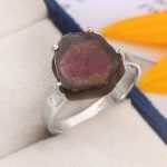 Watermelon Tourmaline Size US 11 925 Sterling Silver Ring (REXT24-138)