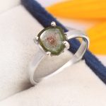 Watermelon Tourmaline Size US 7 925 Sterling Silver Ring (REXT24-113)