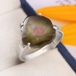 Watermelon Tourmaline Size US 10 925 Sterling Silver Ring (REXT24-134)