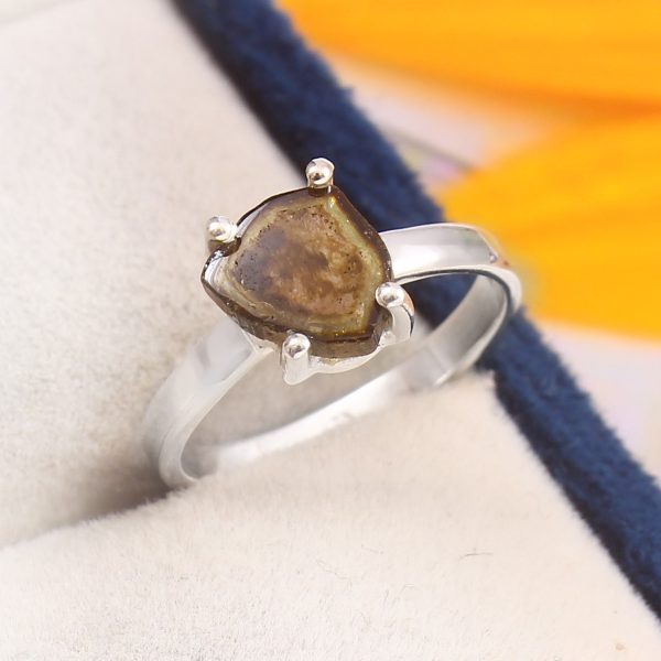 Watermelon Tourmaline Size US 5 925 Sterling Silver Ring (REXT24-98)