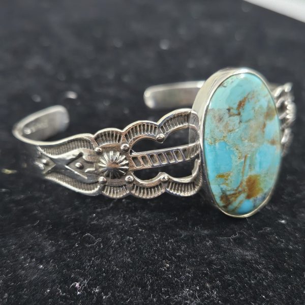 Mohave Turquoise 925 Sterling Silver Cuff Bangle (REXT27-11) - Image 2