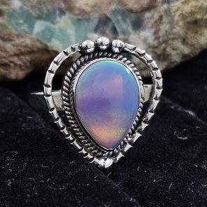Aurora Opal Southwest Style 925 Sterling Silver Ring (REXT56-141)