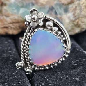Aurora Opal Southwest Style 925 Sterling Silver Ring (REXT56-142)