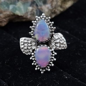 Aurora Opal Southwest Style 925 Sterling Silver Ring (REXT56-146)