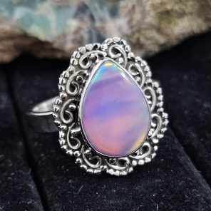 Aurora Opal Southwest Style 925 Sterling Silver Ring (REXT56-143)