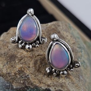 Aurora Opal 925 Sterling Silver Stud Earring (REXT72-93)