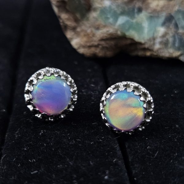 Aurora Opal 925 Sterling Silver Stud Earring (REXT72-96)
