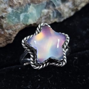 Star Aurora Opal 925 Sterling Silver Ring (REXT77-6)