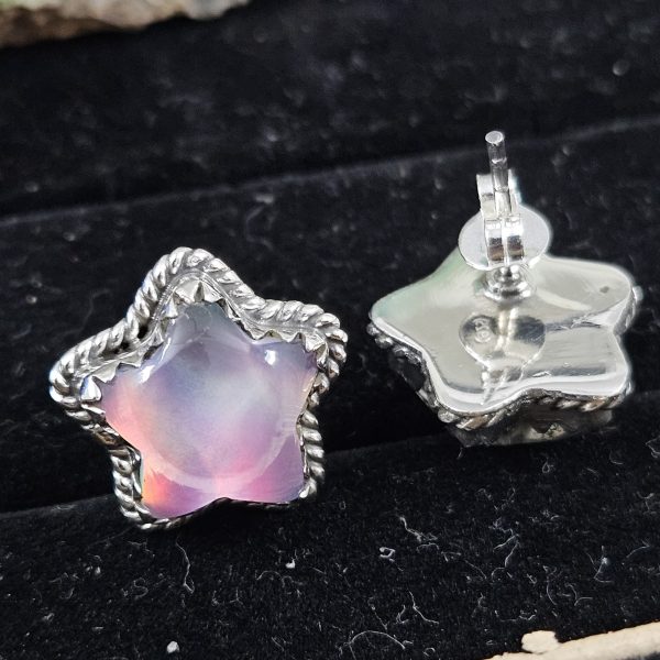 Star Aurora Opal 925 Sterling Silver Stud Earring (RS34-50) - Image 2