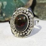 Black Opal 925 Sterling Silver Ring (REXT20-8)