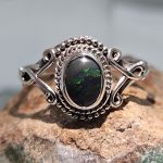 Black Opal 925 Sterling Silver Ring (REXT78-17)