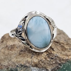 Larimar 925 Sterling Silver Ring (REXT78-24)