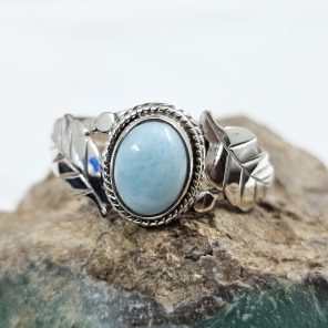 Larimar 925 Sterling Silver Ring (REXT78-26)
