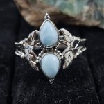 Double Larimar 925 Sterling Silver Ring (REXT78-27)