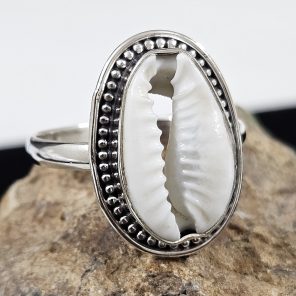 Cowry Shell 925 Sterling Silver Ring (RS51-90)
