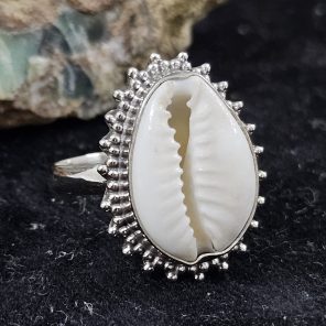 Cowry Shell 925 Sterling Silver Ring (RS51-89)