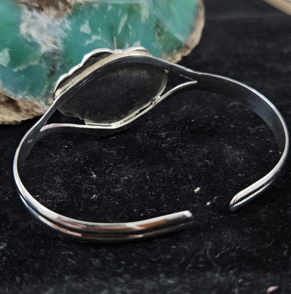 Charoite Southwest Feather 925 Sterling Silver Bangle Cuff (REXT70-2) - Image 2
