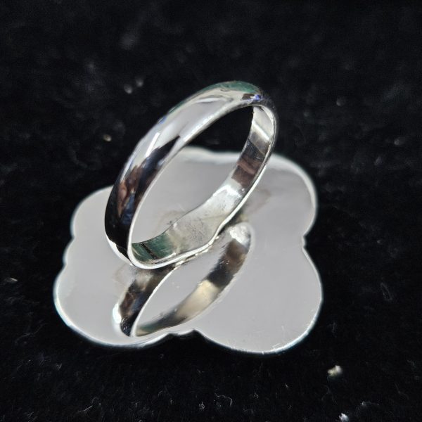 Black Onyx Southwest Feather 925 Sterling Silver Ring (REXT70-10) - Image 2