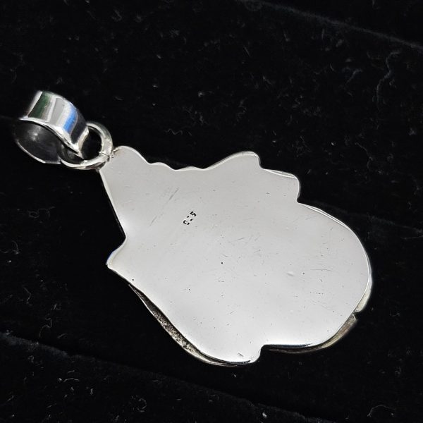 Rainbow Moonstone Southwest Feather 925 Sterling Silver Pendant (REXT70-6) - Image 2